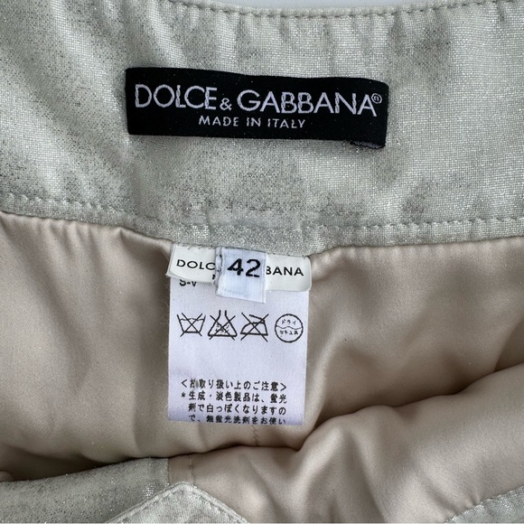 Vintage Dolce & Gabbana silver shimmer ruched sheer mini skirt size 42 (medium) - Picture 4 of 8